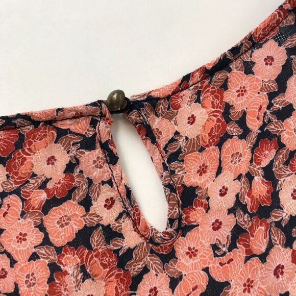 Coco + Jaimeson Floral Peplum Tank Women’s Small Embroidered Scoop Neck Keyhole - Picture 5 of 8